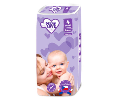 Dětské jednorázové pleny New Love Premium comfort 4 MAXI 7-18 kg 44 ks