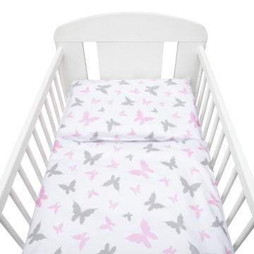 3-dílné ložní povlečení New Baby 100/135 cm bílé motýli