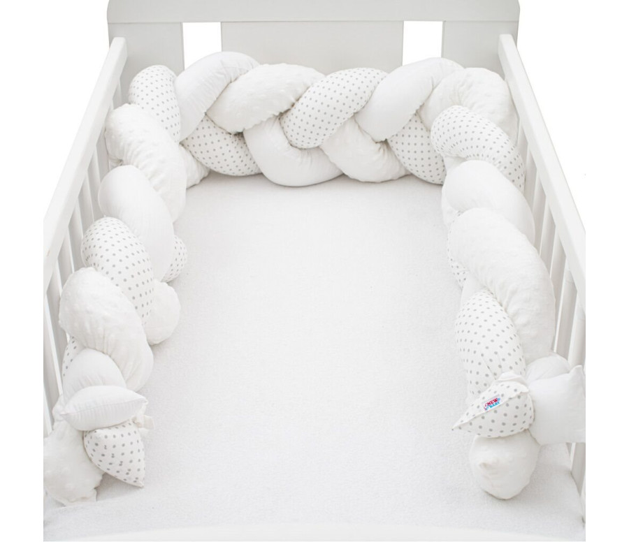 Ochranný mantinel do postýlky cop New Baby Minka a Puntík šedý, Multicolor