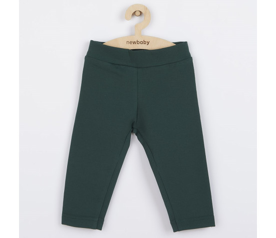 Kojenecké bavlněné legíny New Baby Leggings tmavě zelené