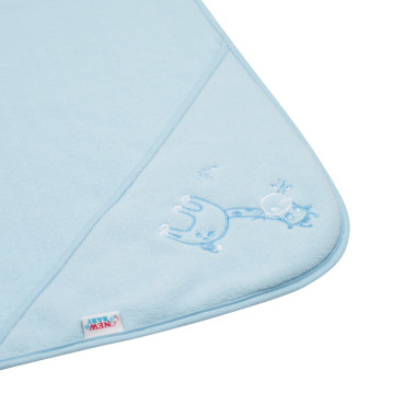 Dětská froté osuška s výšivkou a kapucí New Baby 80x80 modrá žirafka