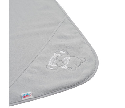 Dětská froté osuška s výšivkou a kapucí New Baby 80x80 šedá medvěd