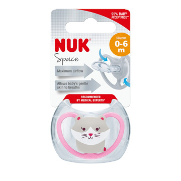 Šidítko Space NUK 0-6m kočička BOX