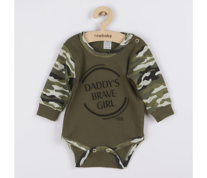 Kojenecké body s dlouhým rukávem New Baby Army girl