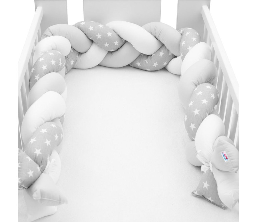 Ochranný mantinel do postýlky cop New Baby Hvězdičky šedo-bílý Ochranný mantinel do postýlky cop New Baby Hvězdičky šedo-bílý
