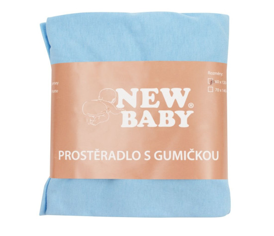 Jersey prostěradlo do postýlky New Baby 120x60 modré