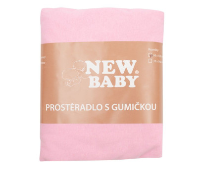 Jersey prostěradlo do postýlky New Baby 120x60 růžové