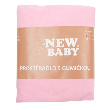 Jersey prostěradlo do postýlky New Baby 120x60 růžové