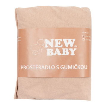 Jersey prostěradlo do postýlky New Baby 120x60 béžové