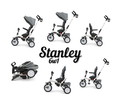 Dětská tříkolka 6v1 Milly Mally Stanley grey