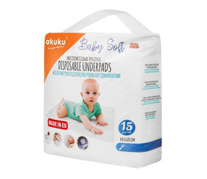 Jednorázové hygienické podložky Akuku Baby Soft 40x60cm 15ks