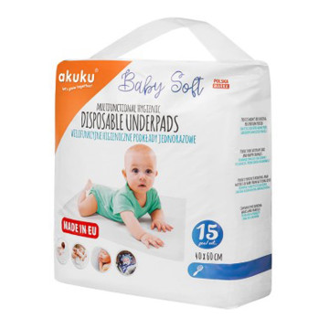 Jednorázové hygienické podložky Akuku Baby Soft 40x60cm 15ks