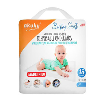 Jednorázové hygienické podložky Akuku Baby Soft 40x60cm 15ks