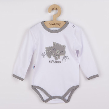 Kojenecké bavlněné body s dlouhým rukávem New Baby Cute Bear