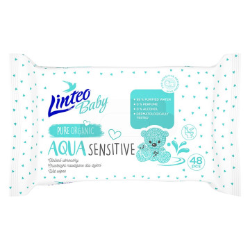 Dětské vlhčené ubrousky Linteo Baby AQUA SENSITIVE 48 ks