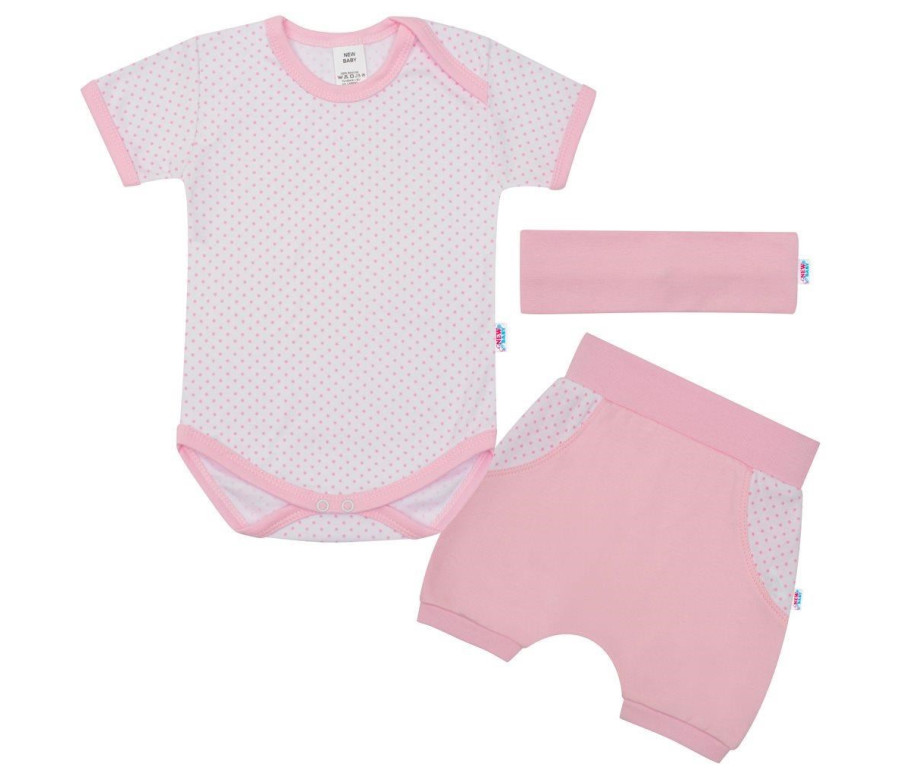 3-dílná letní bavlněná souprava New Baby Perfect Summer světle růžová 3-dílná letní bavlněná souprava New Baby Perfect Summer světle růžová