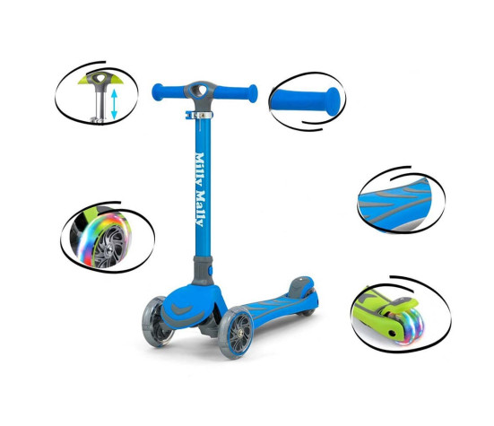 Dětská koloběžka Milly Mally Scooter Boogie modrá