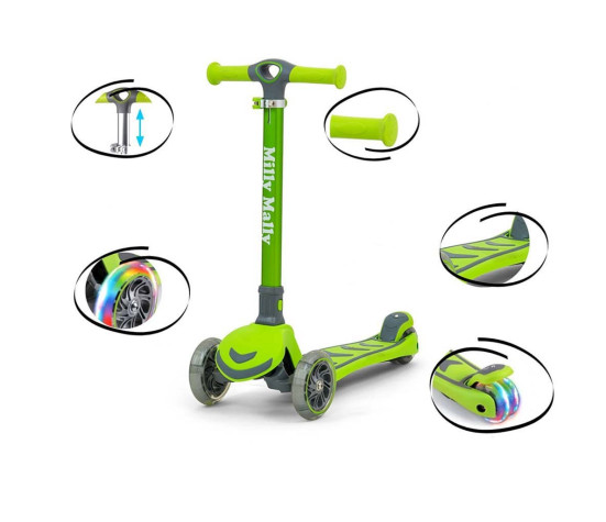 Dětská koloběžka Milly Mally Scooter Boogie zelená