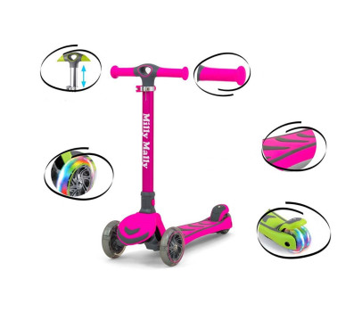 Dětská koloběžka Milly Mally Scooter Boogie růžová