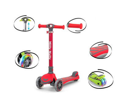 Dětská koloběžka Milly Mally Scooter Boogie červená