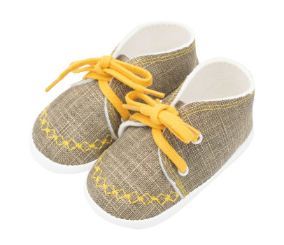 Kojenecké capáčky tenisky New Baby jeans mustard 0-3 m