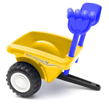 Dětské odrážedlo traktor s vlečkou a nářadím Baby Mix New Holland žlutý