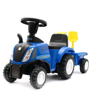 Dětské odrážedlo traktor s vlečkou a nářadím Baby Mix New Holland žlutý