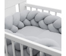 Ochranný mantinel do postýlky cop mušelínový New Baby světle šedý, Šedá