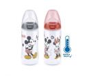 Kojenecká láhev na učení NUK Disney Mickey s kontrolou teploty 300 ml šedá