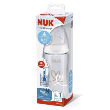 Kojenecká láhev NUK FC+Temperature Control 300 ml BOX-Flow Control savička beige