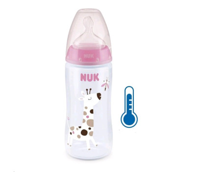 Kojenecká láhev NUK FC+Temperature Control 300 ml BOX-Flow Control savička pink