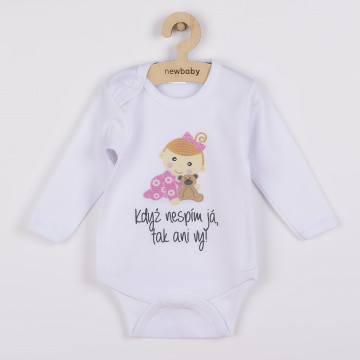 Body s potiskem New Baby Když nespím já, tak ani vy - dárkové balení