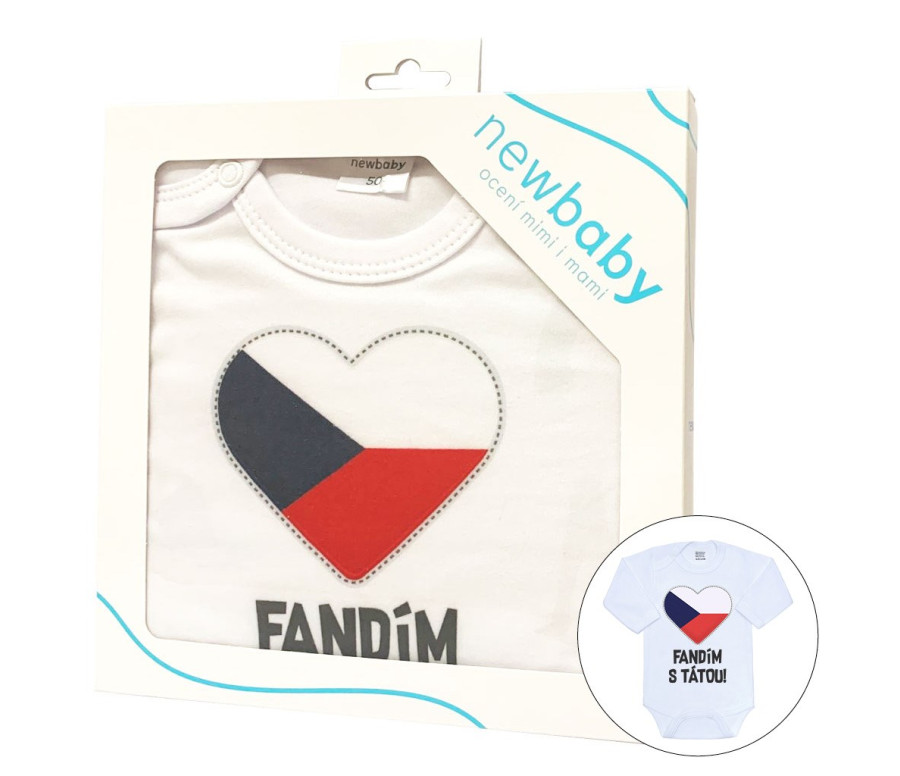 Body s potiskem New Baby Fandím s tátou - dárkové balení Body s potiskem New Baby Fandím s tátou - dárkové balení