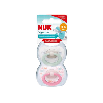 Šidítko NUK Signature 0-6m 2ks holka