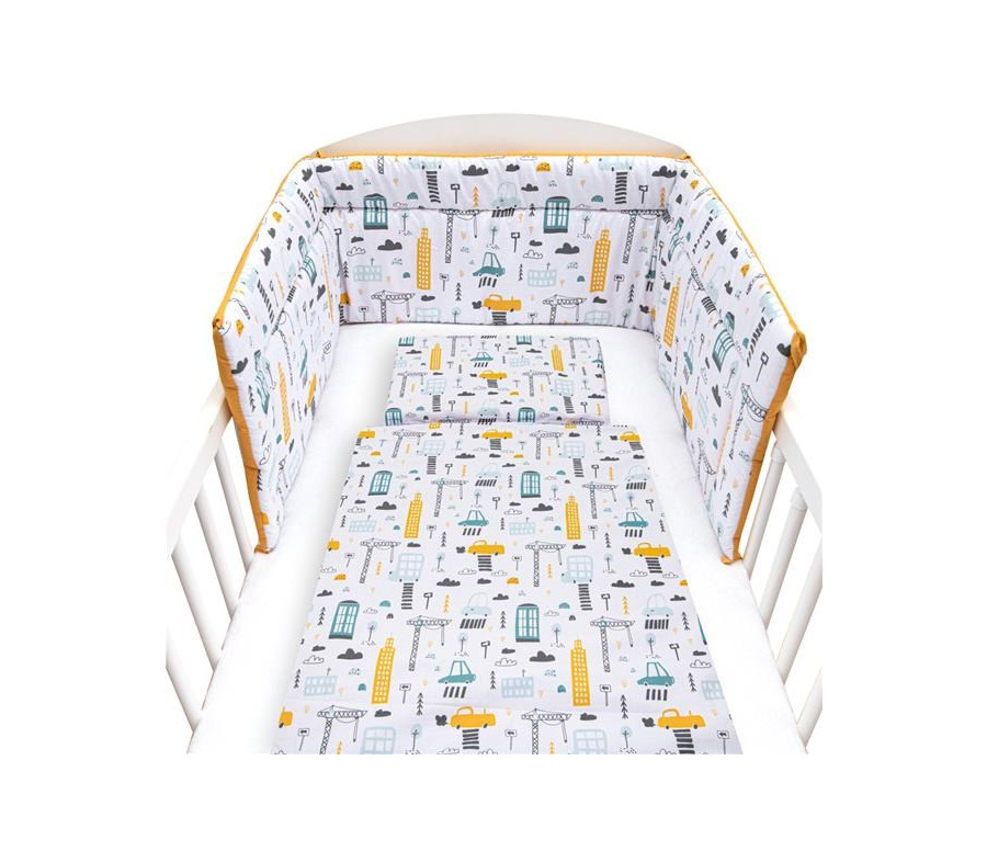 3-dílné ložní povlečení New Baby 90/120 cm Město hořčicové 3-dílné ložní povlečení New Baby 90/120 cm Město hořčicové