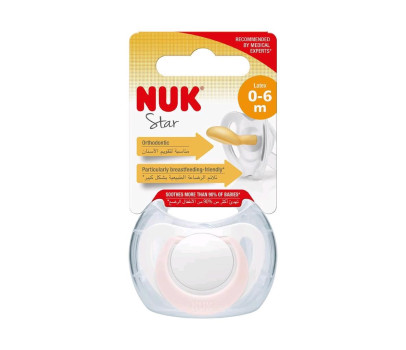 Šidítko latex NUK Star 0-6 m růžový