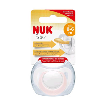 Šidítko latex NUK Star 0-6 m růžový