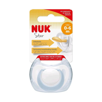 Šidítko latex NUK Star 0-6 m modrý