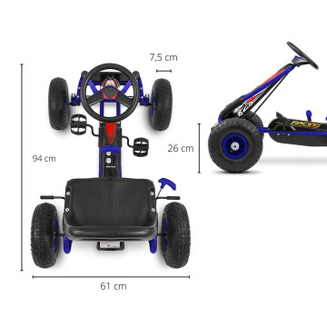 Dětská šlapací motokára Go-kart Milly Mally Thor modrá, Modrá