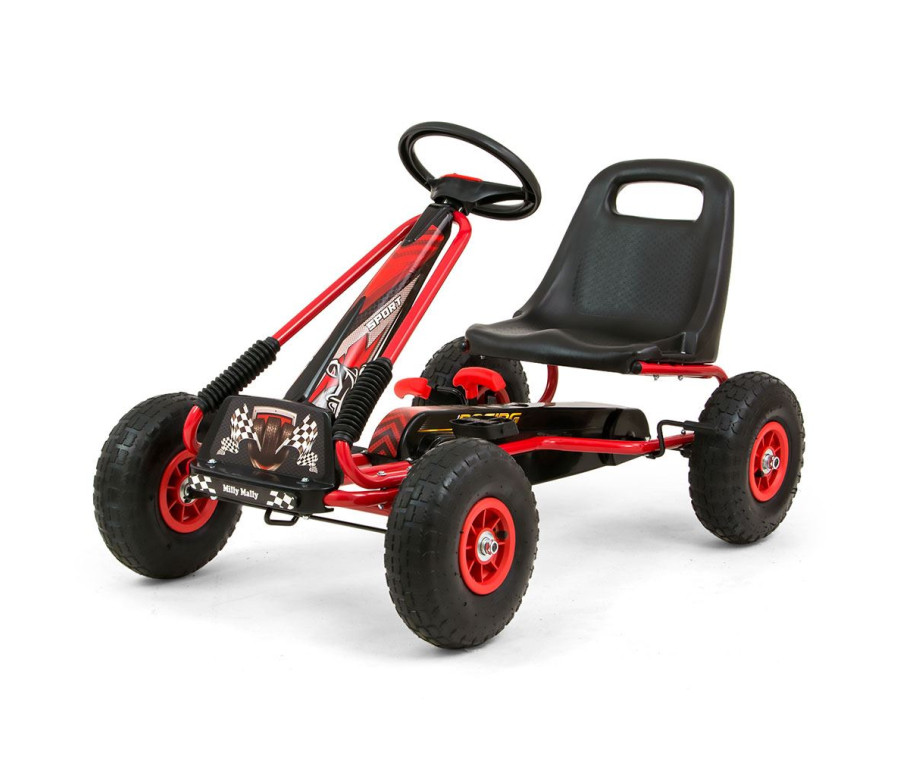 Dětská šlapací motokára Go-kart Milly Mally Thor červená, Červená Dětská šlapací motokára Go-kart Milly Mally Thor červená, Červená