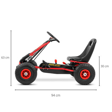 Dětská šlapací motokára Go-kart Milly Mally Thor červená, Červená
