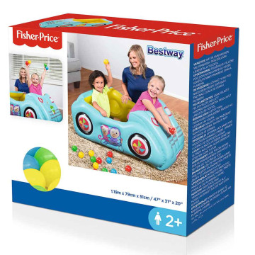 Dětské nafukovací autíčko Fisher-Price s míčky 119x79x51 cm