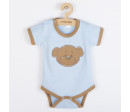 Kojenecké bavlněné body s krátkým rukávem New Baby BrumBrum blue brown