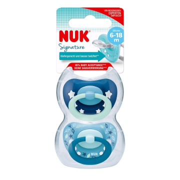 Šidítko NUK Signature 6-18m 2ks kluk