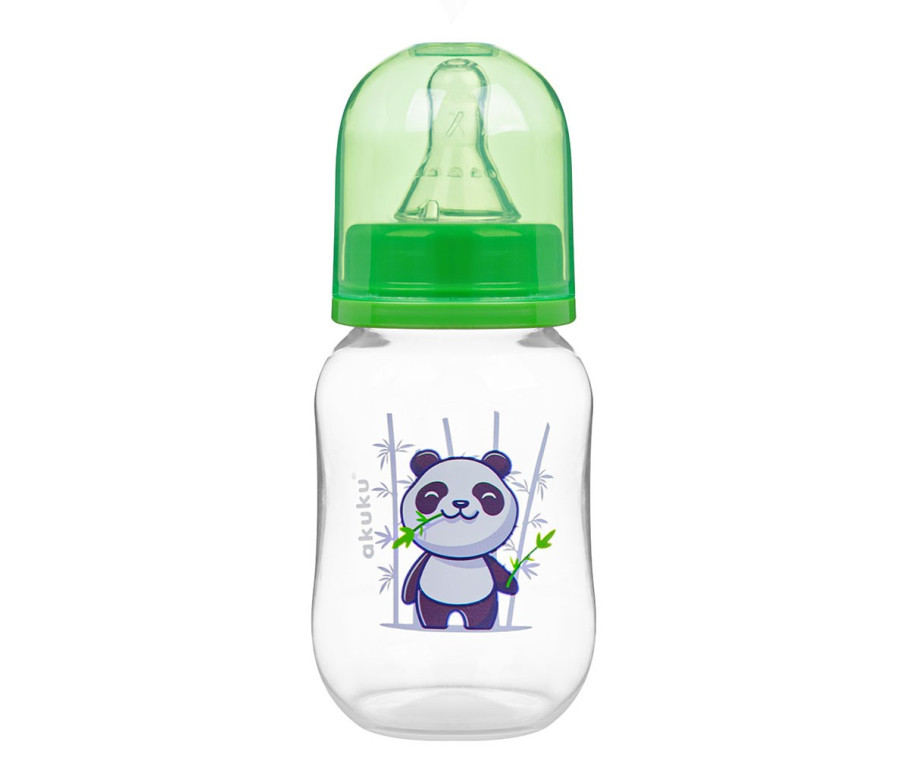 Láhev s obrázkem Akuku 125 ml panda zelená