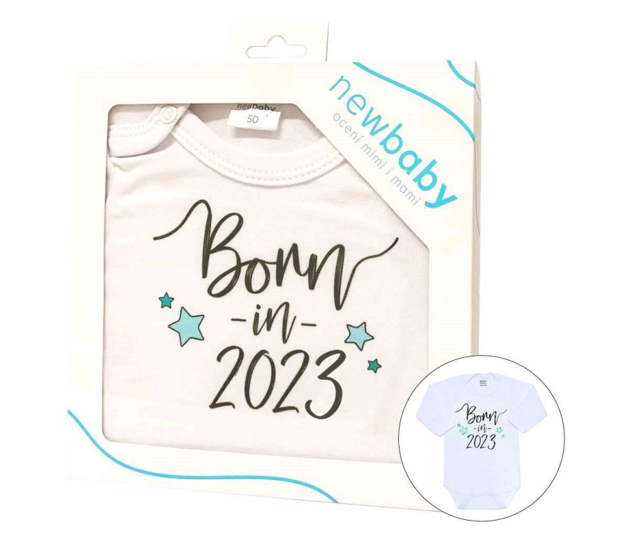 Body s potiskem New Baby Born in 2023 - dárkové balení Body s potiskem New Baby Born in 2023 - dárkové balení