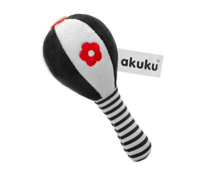 Dětská senzorická kontrastní hračka s chrastítkem Akuku Palička