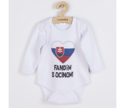 Body s potiskem New Baby Fandím s ocinom biele - darčekové balenie