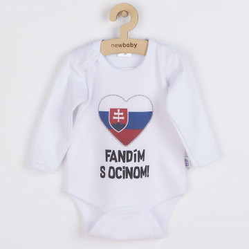 Body s potiskem New Baby Fandím s ocinom biele - darčekové balenie
