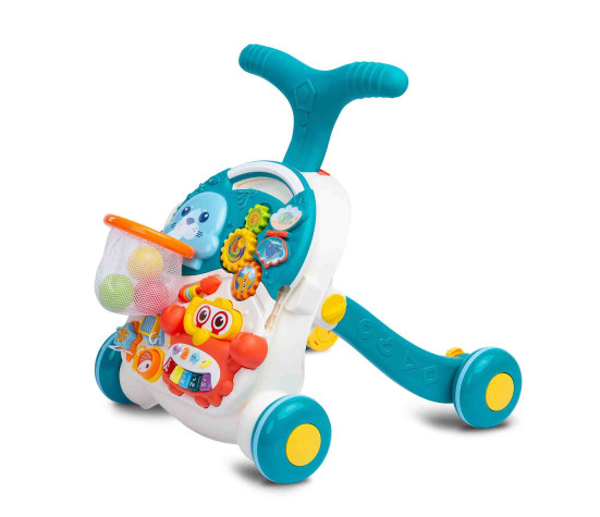 Dětské hrající edukační chodítko 2v1 Toyz Spark turquoise